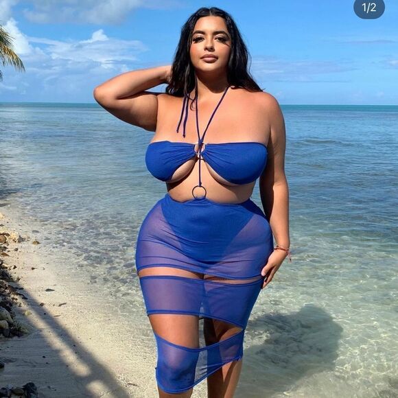 Fashion Nova Blue cutout sundress - Picture 1 of 2